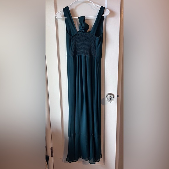 Show me your MUMU Claire Midi Dress in Emerald Chiffon - Picture 8 of 8